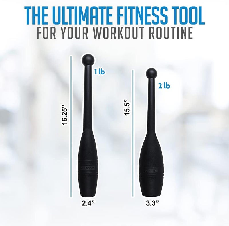 Logest Mace Exercise Club - Heavy Duty Plastic Indian Clubs Available in 1 LB and 2 LB Set 3LB Set 4LB Set of 2 Perfect for Strength Training Rehabilitation Improves Grip Full Body Workout Mace Clubs - Image 2